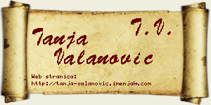 Tanja Valanović vizit kartica